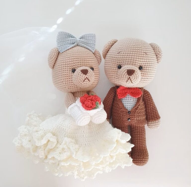 Crochet Cute Wedding Bear Amigurumi Free Pattern – Free Amigurumi