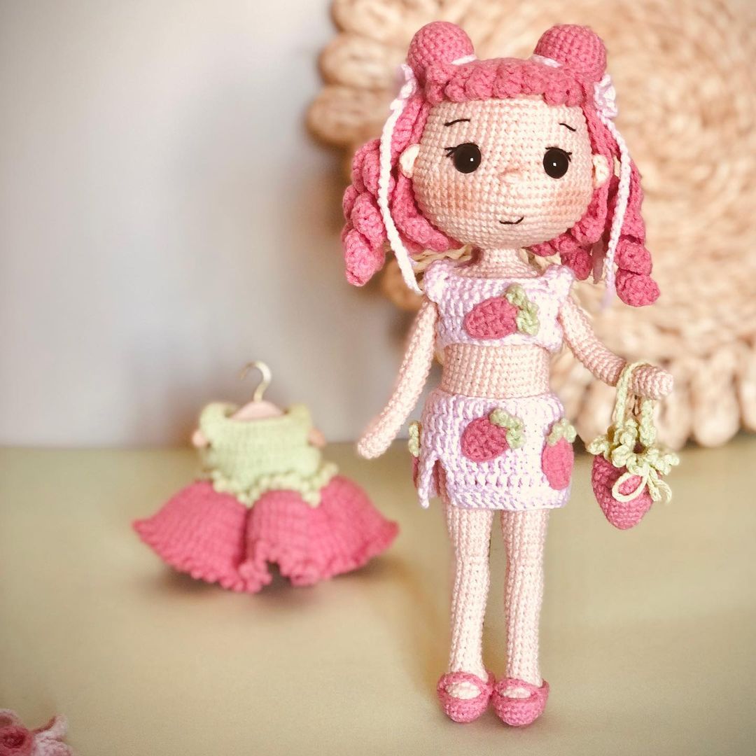 Crochet Cute Strawberry Doll Amigrumi Free Pattern Free Amigurumi